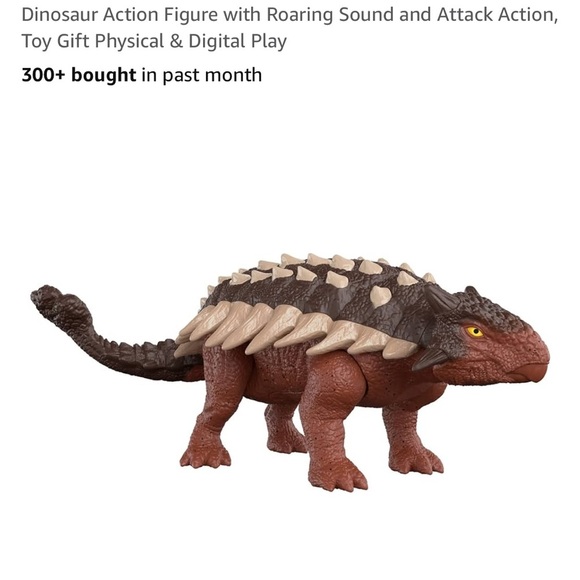 Mattel Brown and Tan dinosaur Ankylosaurus - Picture 4 of 5